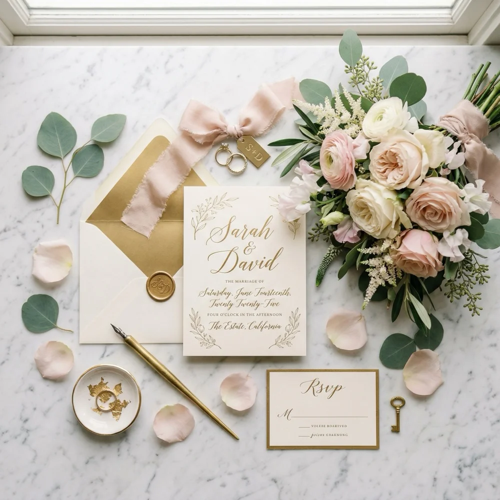 Detale ślubne – papeteria i kwiaty